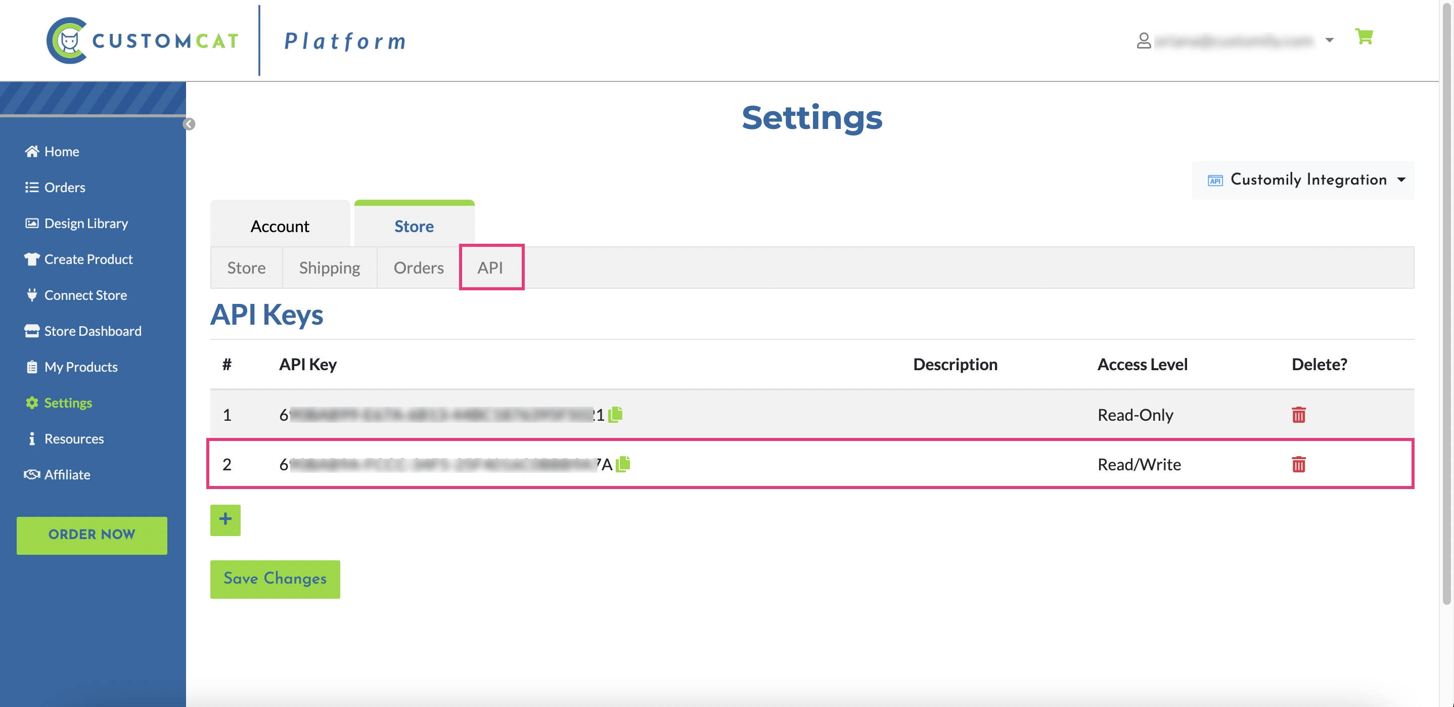 How to find the API key of POD providers – Customily