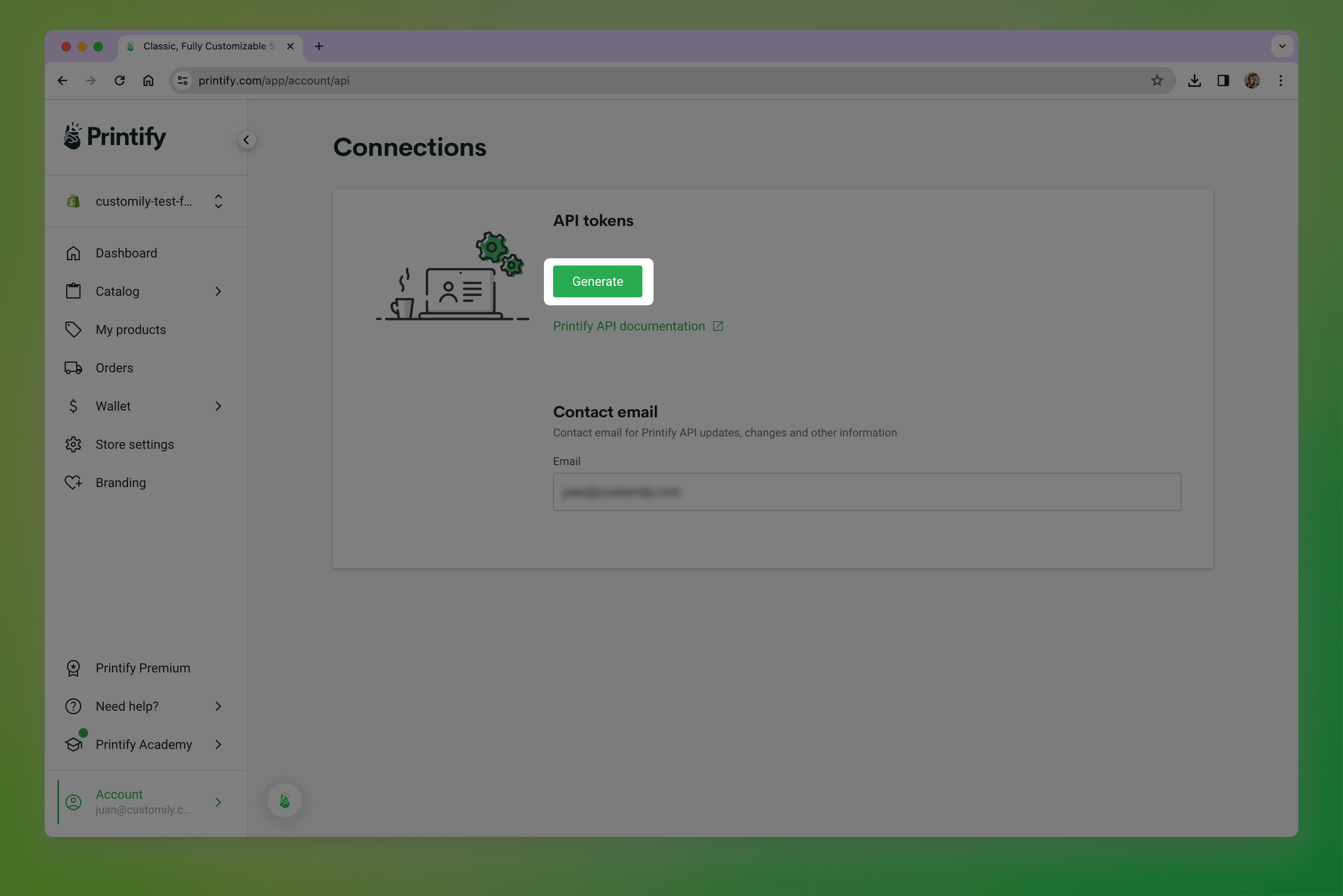generate api key printify.png