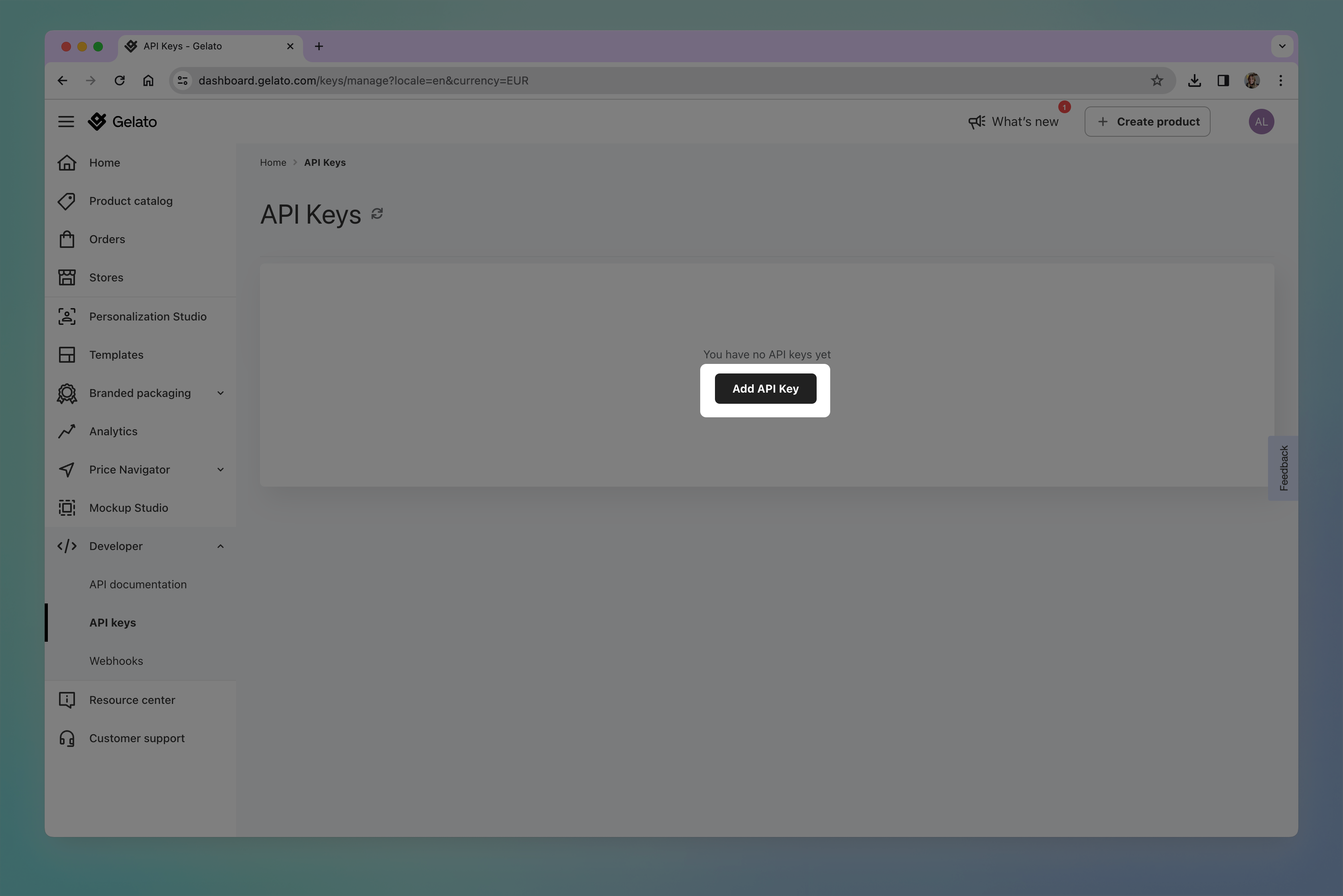 Gelato add api key.png
